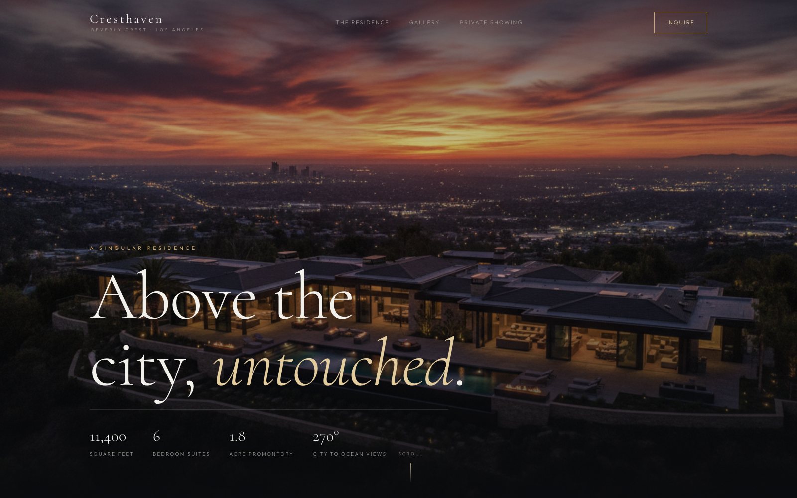 Cresthaven Estate website design